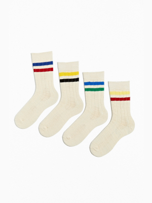 Striped Crew Sock 4-pack