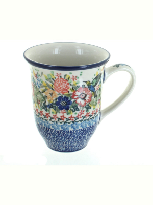 Blue Rose Polish Pottery Hummingbird Large Coffee Mug