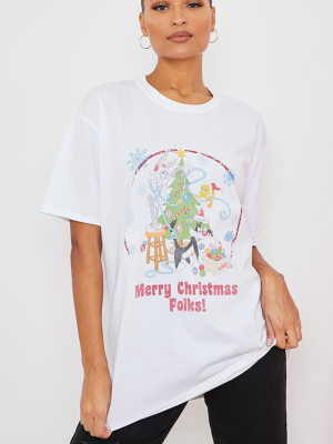 White Looney Tunes Christmas Tree T Shirt