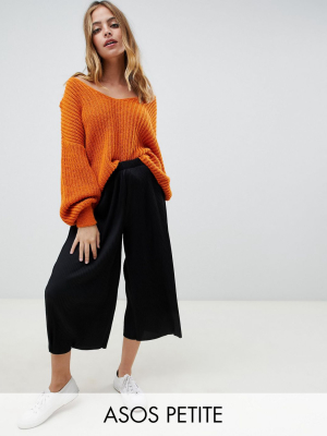 Asos Design Petite Plisse Culotte Pants