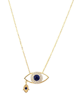 Pave Evil Eye Necklace