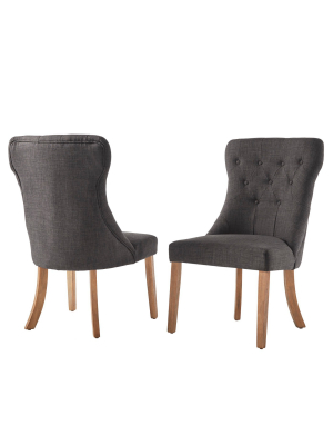 Set Of 2 Amiford Button Tufted Hourglass Dining Chair - Inspire Q