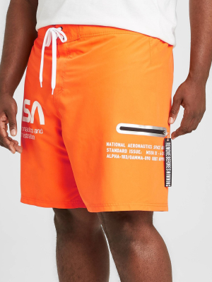 Men's Big & Tall Nasa Board Shorts - Orange