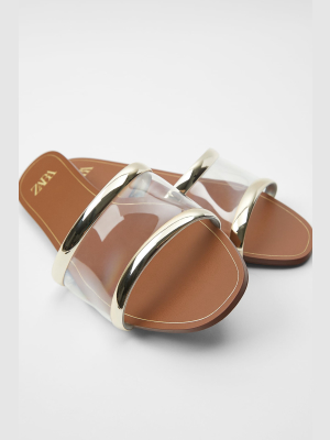 Vinyl Slide Sandals Trf