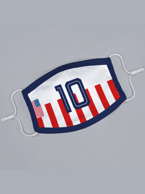 Usa Away Soccer Jersey Flat Face Mask