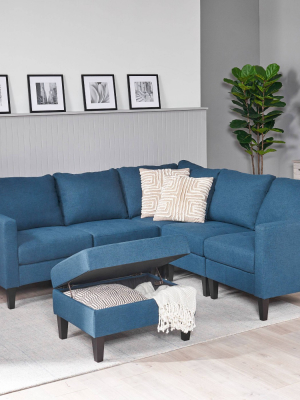 6pc Zahra Sectional Couch Set With Storage Ottoman - Christopher Knight Home