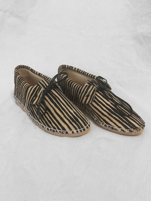 The Canyon Moccasin. -- Black And Cream Stripe