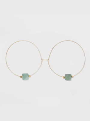 Semi-precious With Worn Gold Hoop Earrings - Universal Thread™