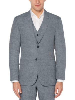 Slim Fit Heathered Linen Suit Jacket