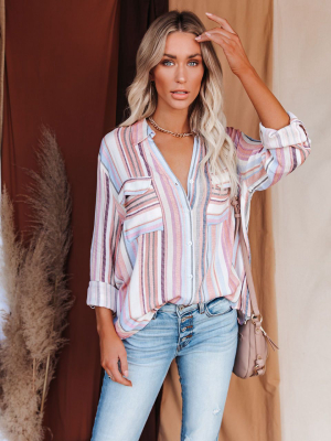Carrigan Striped Button Down Top