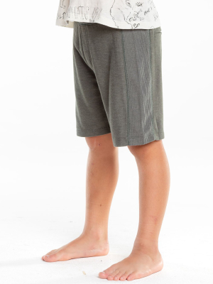 Boys Cozy Knit Rib Panel Shorts