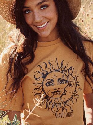 Black Print Sun & Moon Tee