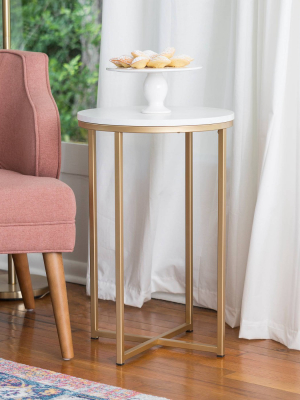 16" X Base Glam Round Side Table - Saracina Home