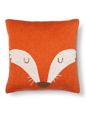 14"x14" Fox Square Throw Pillow Orange - Pillowfort™