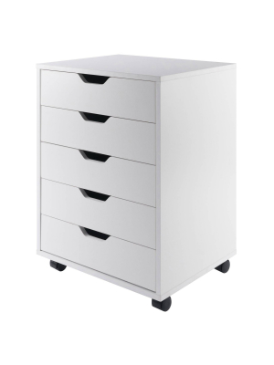 Halifax 5 Drawer Cabinet With Casters White - Winsome