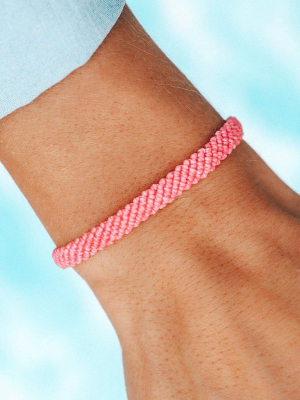 Pink Half Flat Woven Bracelet