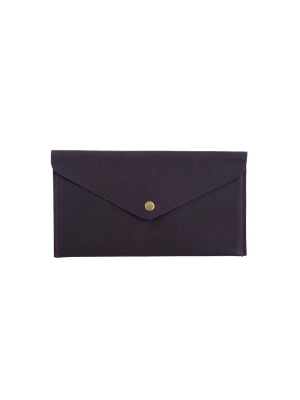 Large Violet Envelope Wallet - Black