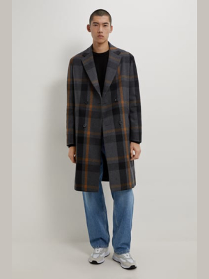 Structured Plaid Coat