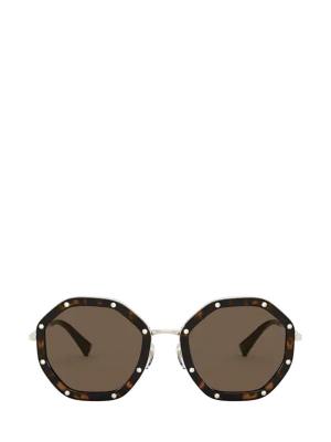 Valentino Eyewear Geometric Frame Sunglasses