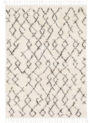 Berber Shag Rug In Charcoal & Beige