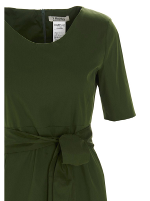 's Max Mara Tie Belt Cropped Sleeve Midi Dress