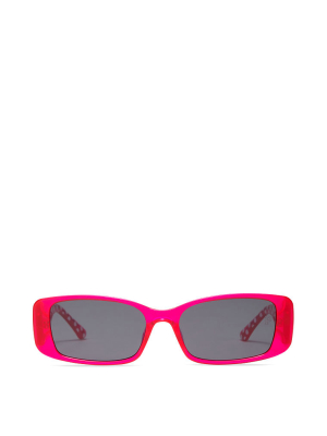 Pink Retro Rectangle Sunglasses