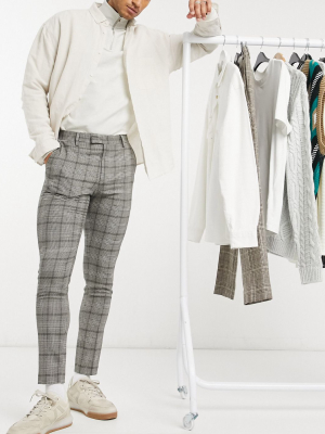 Asos Design Super-skinny Smart Pants In Plaid