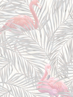 Tropical Flamingos Wallpaper In Subtle From The Wallpaper Republic Collection By Milton & King