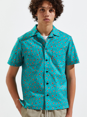 Monitaly Night Jungle Vacation Short Sleeve Button-down Shirt