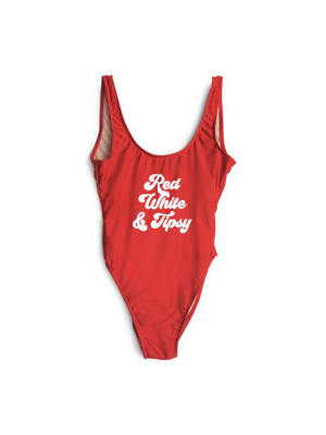 Red White & Tipsy // New Font  [swimsuit]