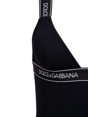 Dolce & Gabbana Logo Tape One-piece Swimsuit