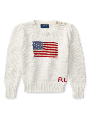 Flag Cotton Crewneck Sweater