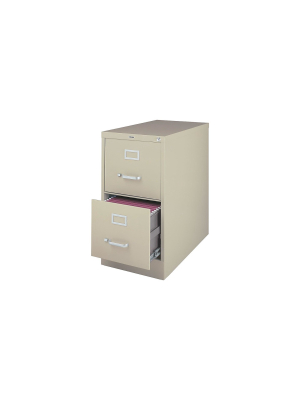 Staples 2-drawer Vertical File Cabinet Locking Letter Putty/beige 26.5"d 13440d-cc