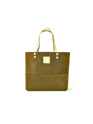 Paxton Large Leather Tote In Brown