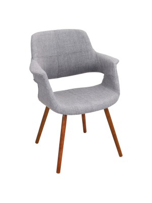 Vintage Flair Mid Century Modern Walnut Wood Legged Dining Chair Polyester/light Gray - Lumisource