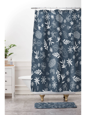 Iveta Abolina Oslo Winter Shower Curtain Blue - Deny Designs