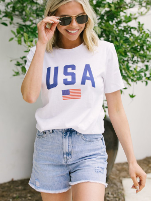 Simply Patriotic White Graphic Tee