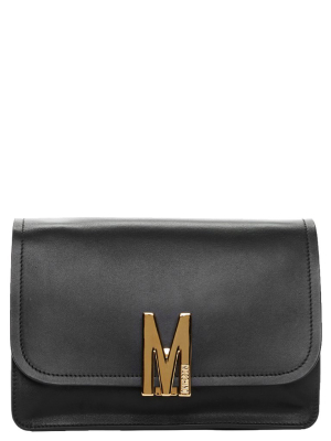 Moschino M Logo Plaque Shoulder Bag