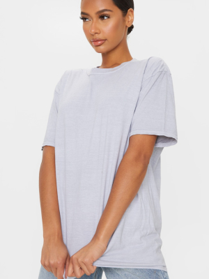 Light Grey Oversized Washed T Shirt