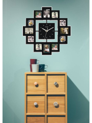 Wall Clock With 12 Frames Black - Creative Motion Industries