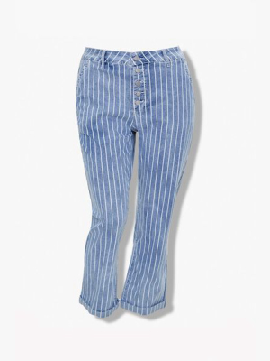 Plus Size Pinstriped Jeans