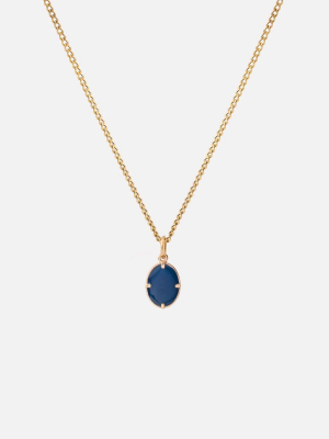 Portal Necklace, Gold Vermeil/blue