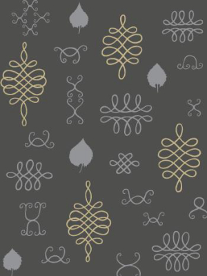 After Chinterwink Wallpaper In Silver, Gold, And Charcoal By Thatcher Studio