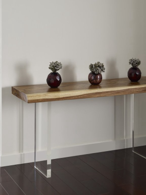 Floating Chamcha Wood Console Table