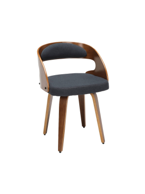 18" Bentwood Frame Mid-century Modern Dining Chairs With Fabric Back And Seat Cushion - Ofm