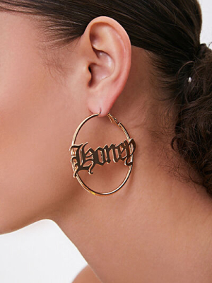 Honey Pendant Hoop Earrings