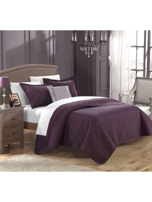 Argeles Quilt Set Plum