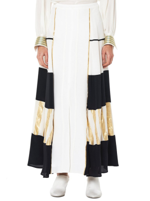 'ionia' Paneled Maxi Skirt (clsk090-ionia-ivory)
