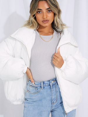 Petite White Extreme Oversized Puffer Jacket