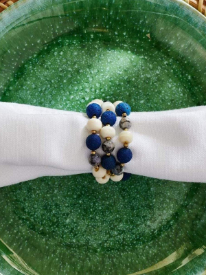 Blue Pheasant Nicole Deep Blue Mix Napkin Rings